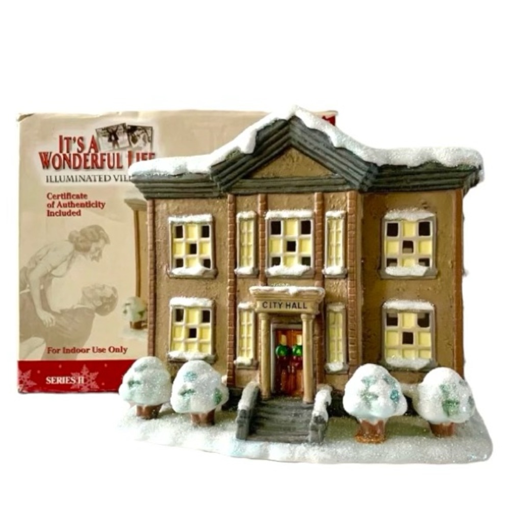 IT'S A WONDERFUL LIFE, CITY HALL, ILLUMINATED VILLAGE
